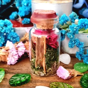 HEXE Mini FLASCHE - Trank Flasche Altar Wicca Hexen Salz Pagan Schutz