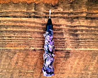 Protection Spell Candle: Handmade with Crystals, Herbs & Instructions