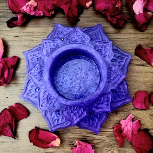 Lotus Flower candle holder - Handmade finish - Varied COLOURS
