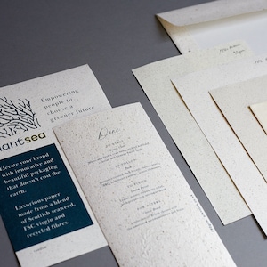 Pacote de amostra PlantSea de papel de algas marinhas para impressão | Embalagem | Estacionário | Arte | Artesanato | Caixa | Sacos para presentes | Envelopes