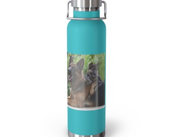 German Shepherd And Her Beautiful Puppie Copper Vacuum Insulated Bottle, 22oz Home /LivingKitchen/DiningDrink/BarwareDrinkwareWaterBottles