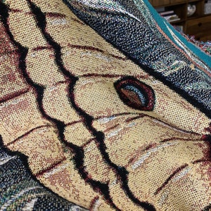 Moon Moth Cotton Throw Blanket Tapestry Made in the USA image 2