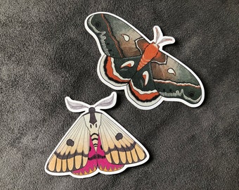 Eco-friendly Moth Stickers Cecropia or Underwing FREE SHIPPING