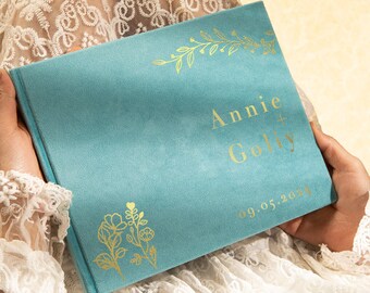 Livre d'or de mariage simple - livre d'or avec 6 couleurs - agenda personnalisé - album photo de mariage Polaroid - souvenir de mariage personnalisé