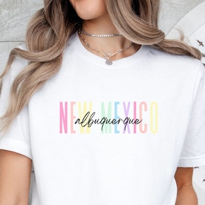 Albuquerque New Mexico Shirt, New Mexican Pride T-shirt, Hometown Tee, Roadtrip Tshirt, Gift for Travel Lover, Vacation, NM State, Southwest
