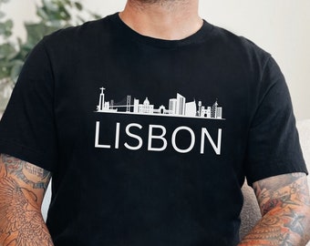 Lisbon Skyline T-shirt: Portugal Travel Souvenir Tee