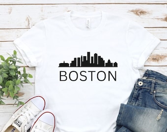 Boston Skyline T-Shirt: Massachusetts Travel Tee