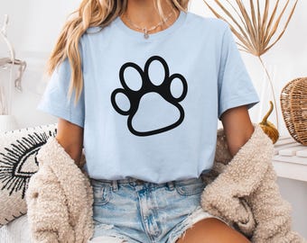 Big Paw Print Outline T-Shirt: Funny Dog Lover Gift