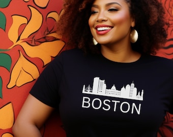 Boston Skyline T-Shirt: Massachusetts Travel Tee