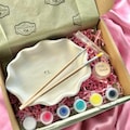 Personalized Ceramic Painting Kit for Bridal Shower Activity Gift Ideas Bundle with Paint Brushes Included Trinket Dish for Bridesmaid Set product logo