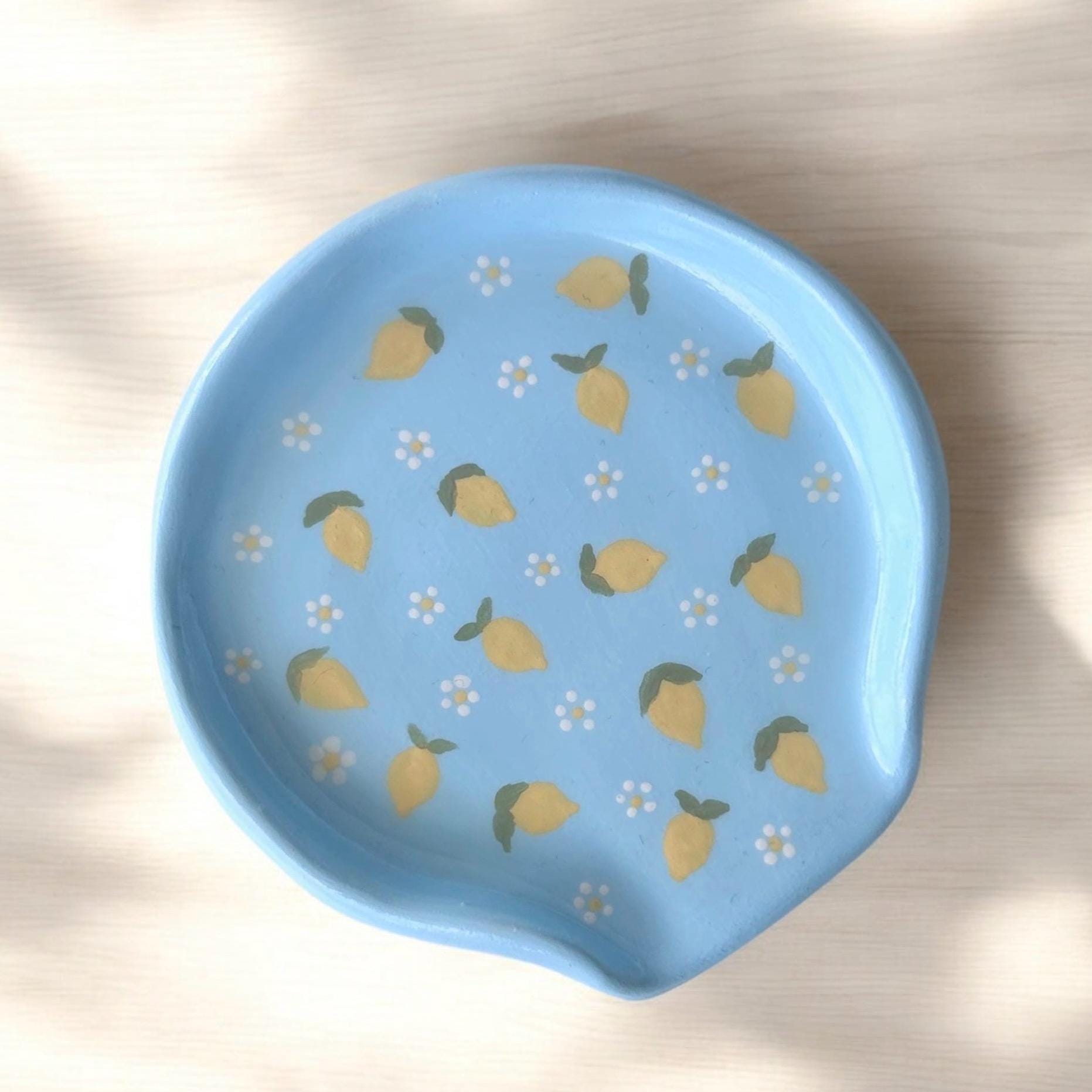Handmade Spoon Rest for Kitchen Counter Organizer for Cooking Utensil Holder for Spoon Rest Blue Kitchen Accessory for Chef Gift Idea
