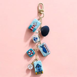 Nautical Bag Charm for Purse Style Accessory Gift Idea for Summer Beach Theme Coastal Decoration Handmade Design Maritime Pendant Sailor