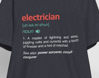 面白い電気技師の定義Tシャツ、お父さんへのプレゼント