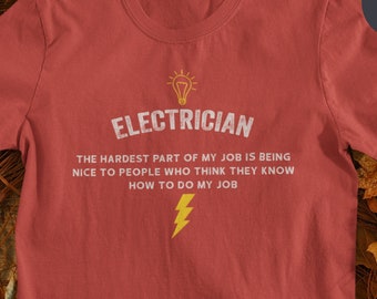 面白い電気技師Tシャツ、お父さんへの皮肉な贈り物