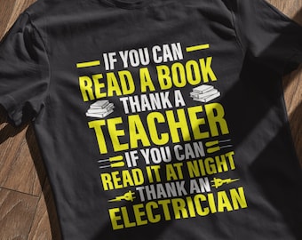 面白い電気技師Tシャツ：電気技師に感謝 - ユニセックス