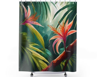 Dschungel Flower Shower Curtains