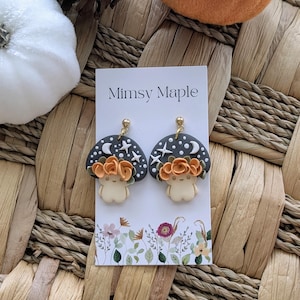 Dark Forest Earrings – Halloween Clay Mushrooms
