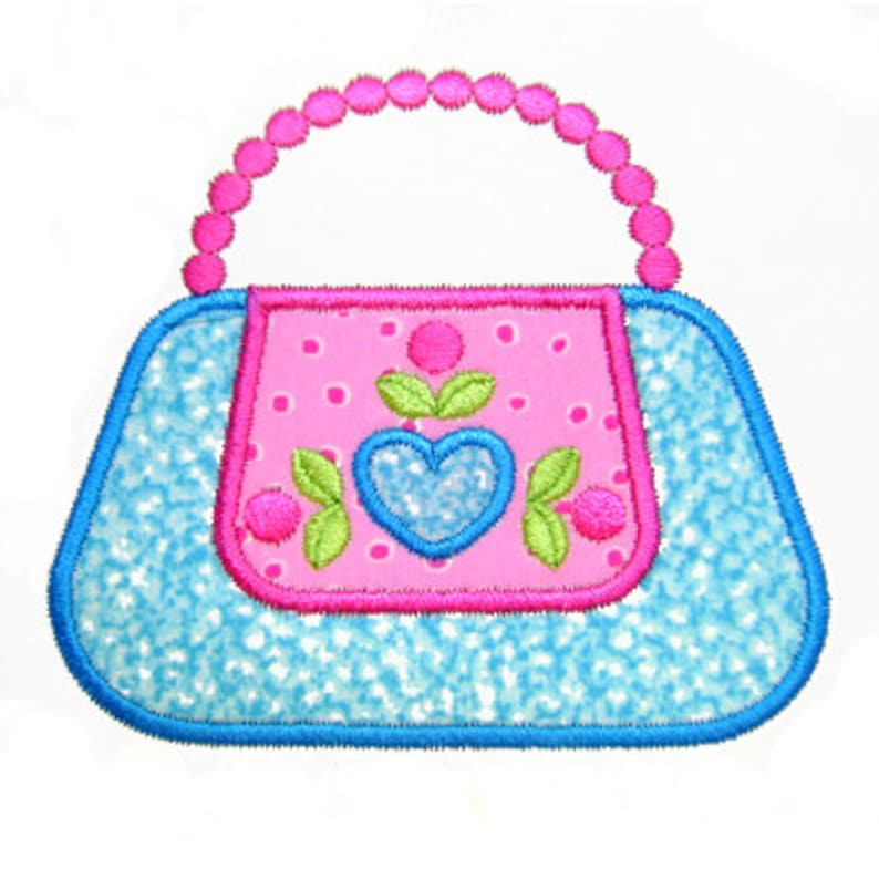 Purse Applique Purse Embroidery Princess Embroidery Design Etsy