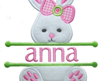 Easter Bunny Applique, Split Easter Applique, Easter Embroidery, Girl Bunny Applique, Machine Embroidery Design, Instant Download