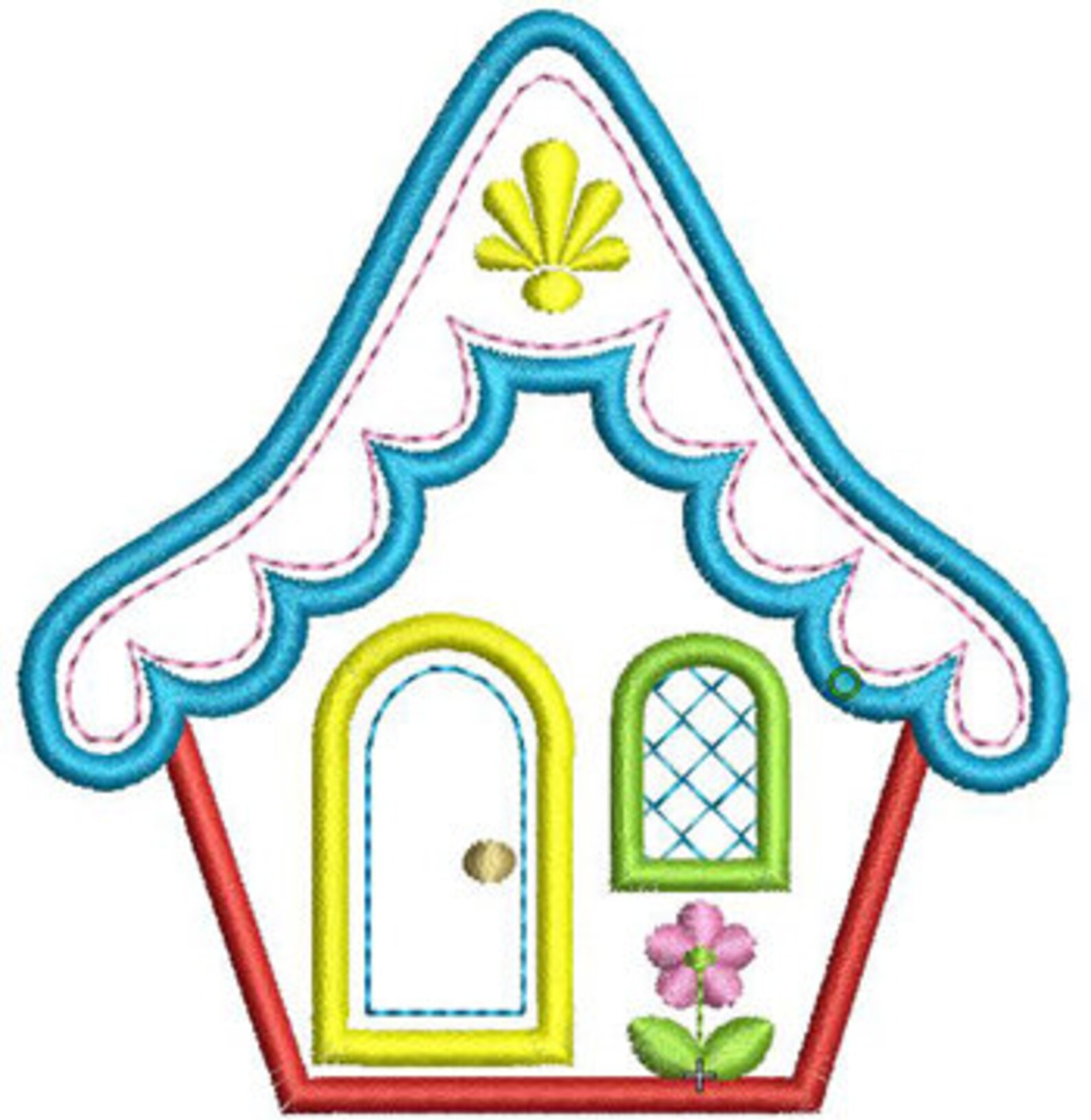 Cottage Applique House Applique House Embroidery Machine Etsy