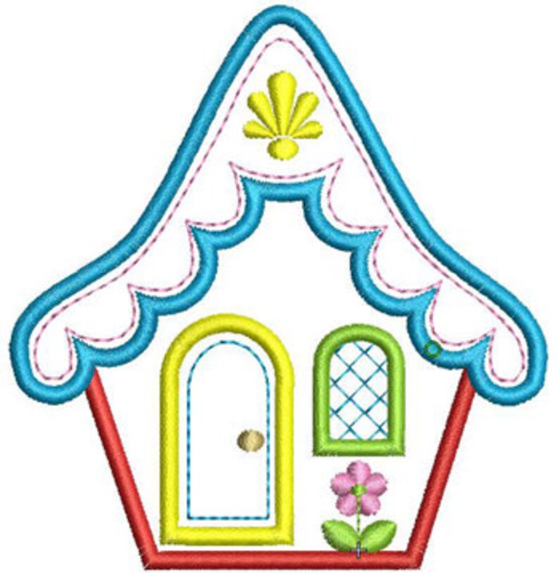 Cottage Applique House Applique House Embroidery Machine Etsy