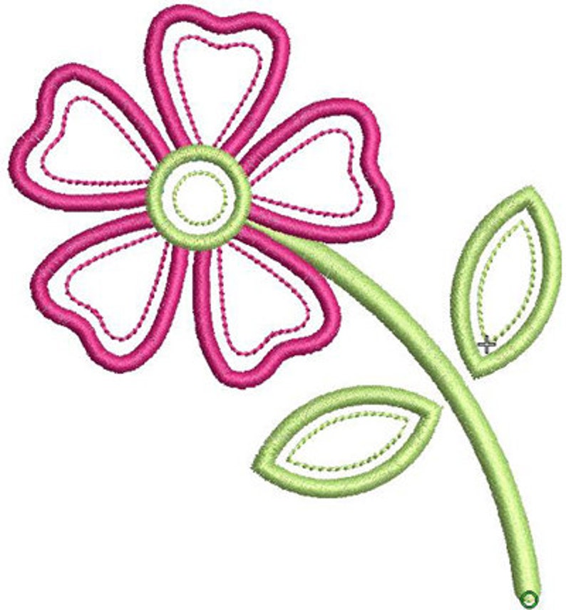 Applique Flower Flower Applique Flower Embroidery Spring Etsy