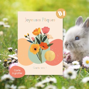 Carte à gratter Pâques - Carte annonce - Demande en mariage - Jeu à gratter - PACS - Cadeau Couple - Annonce famille - Annonce Personnalisée