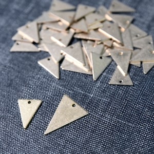 Long Triangle Tag Charms - Raw Brass - 36pcs - 10x12mm/13x18mm, Triangle Stamping Blank, Small Triangle Charm Raw Brass Blank Triangle Charm
