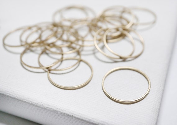50 Raw Brass Circle Connectors BS 1093 22mm Circle Connectors 22x1x1mm