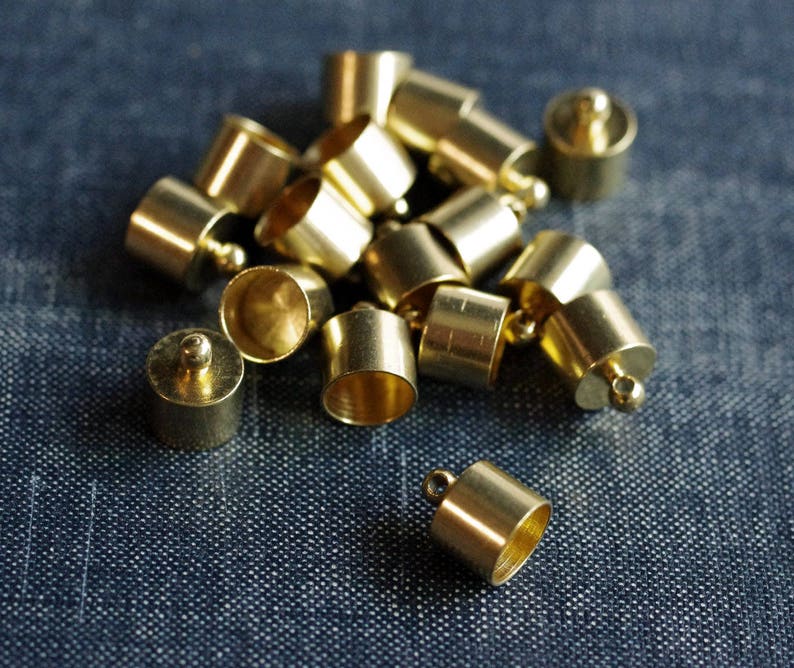 11x9mm Minimal Cord End Caps Raw Brass 24pcs Fits 8mm Etsy