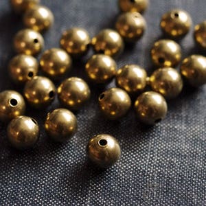 Solid Brass Ball Beads, Brass Ball Spacer Beads, Raw Brass Beads, 6mm Raw  Brass Balls, Brass Findings, Brass Spacers, 25 Pc