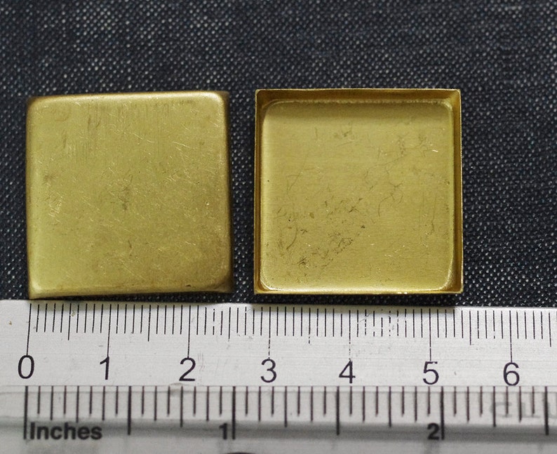 Brass Bezel Flatback Stone Raw Brass 25mm Square Flat Back Bezel Settings Square Setting CLOSEOUT 24pcs Brass Bezel Square Bezel
