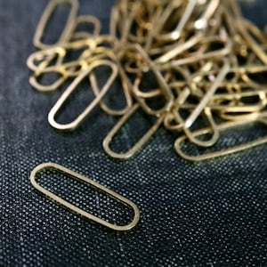 Long Ovals 20x6mm - Raw Brass - 36pcs - Ellipse Connector, Brass Pill Shaped, Stretched Oval Link, Connector Ring