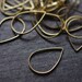 Teardrop Hoops 25x17mm - Raw Brass - 48pcs - Raw Brass Teardrop, Brass Teardrop Hoops, Teardrop Connectors, Teardrop Links