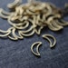 Crescent Moons 11x6mm - Raw Brass - 48pcs - Moon Connectors, Brass Moons, Crescent Moon Links, Moon Phase