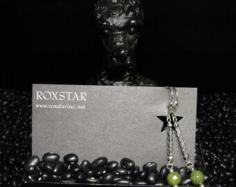 Pendientes de plata de ley con aventurina verde