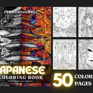 Japanese Coloring Book - 50 Japanese Coloring Pages For Adults & Teens - Unlimited PDF Downloading And Printing