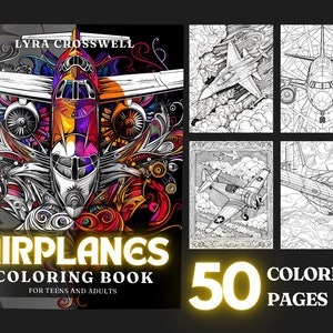 Airplane Coloring Book: 50 Detailed Aviation Pages (PDF Download)