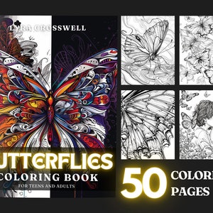 Butterfly Coloring Book: 50 Detailed Pages for Adults & Teens (PDF)
