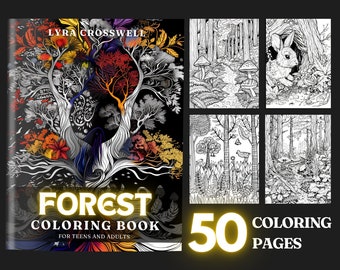 Libro da colorare sulla foresta: 50 scene naturalistiche dettagliate (download PDF)