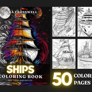 Ship Coloring Book - 50 Ships Coloring Pages For Adults & Teens - Unlimited PDF Downloading And Printing