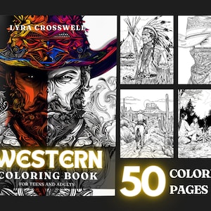 Western Coloring Book: 50 Old West Illustrations (PDF Download)
