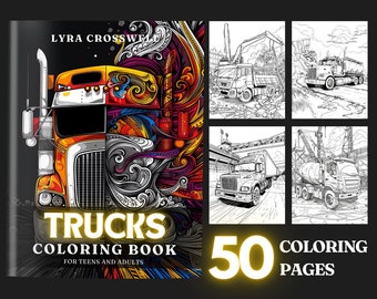 Trucks Coloring Book 50 Trucks Coloring Pages for Adults & Teens ...