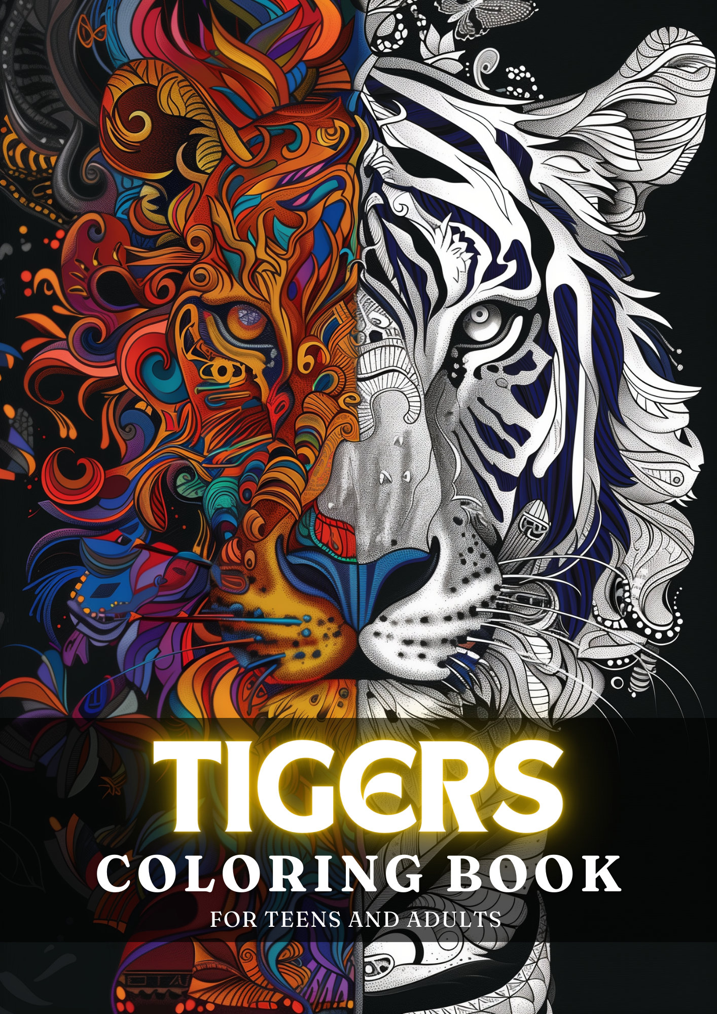 Tiger Coloring Book - 50 Tiger Coloring Pages for Adults & Teens ...