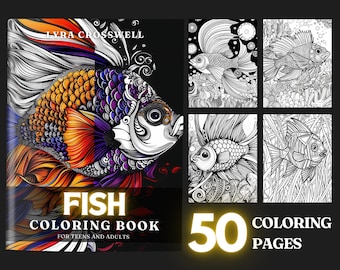 Libro para colorear de peces: 50 ilustraciones acuáticas detalladas (Descargar PDF)