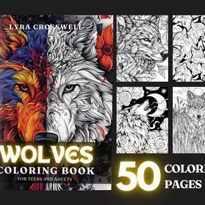 Wolf Coloring Book - 50 Wolf Coloring Pages For Adults & Teens - Unlimited PDF Downloading And Printing