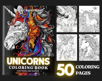 Unicorn Coloring Book: 50 Mystical Pages for Adults & Teens (PDF)