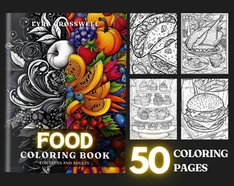 Food Coloring Book: 50 Culinary Illustrations for Adults & Teens (PDF)