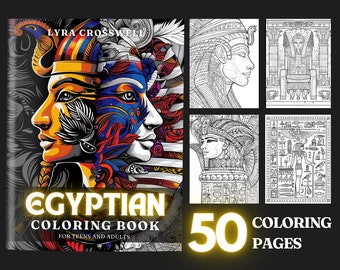 Egyptian Coloring Book: 50 Ancient Egypt Illustrations (PDF Download)