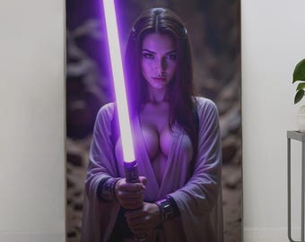 J.e.d.i-Inspired Femme Fatale Art Print Poster, Geek Decor for Bedroom, Unique Gift for Her, S.t.a.r Wars Fan Art